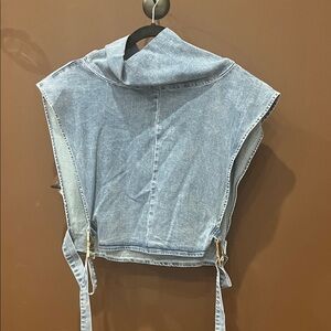 Denim Vest with Tie Straps